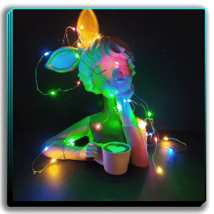 دختر خرگوشی ریسه رنگی