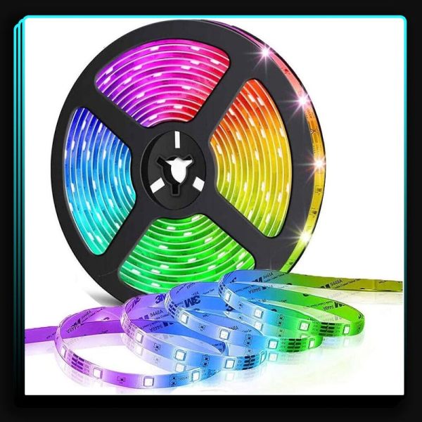ریسه نواری RGB(16 رنگ) 5 متری 12 ولت با آداپتور و ریموت بدون روکش - Image 2