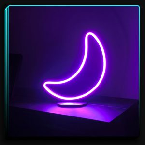 استند نئون فلکسی طرح ماه بنفش