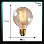 اطلاعات لامپ فیلامنتی g80