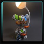 چراغ مطالعه خرسی طرح دار از پشت