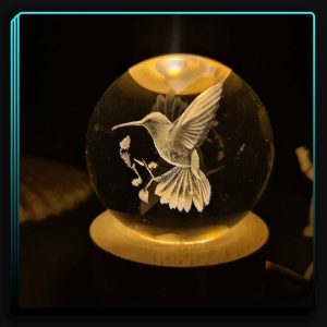 گوی کریستالی و چراغ خواب پرنده