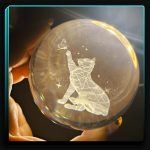 گوی کریستالی گربه و پروانه