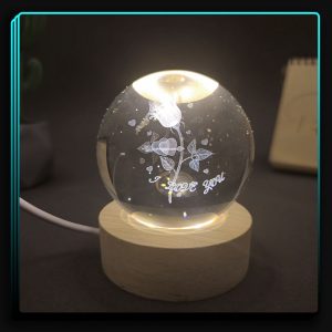 گوی کریستالی سایز 6 طرح گل